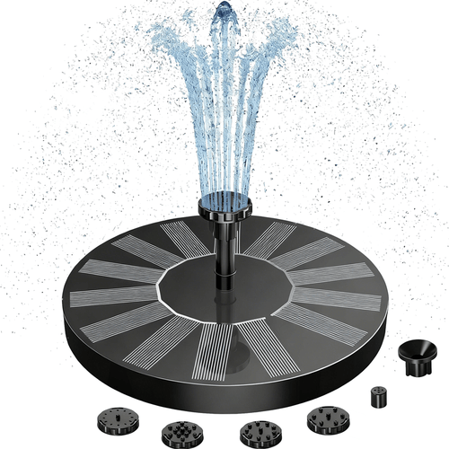 Solar Bath Fountain with 6 Nozzle
